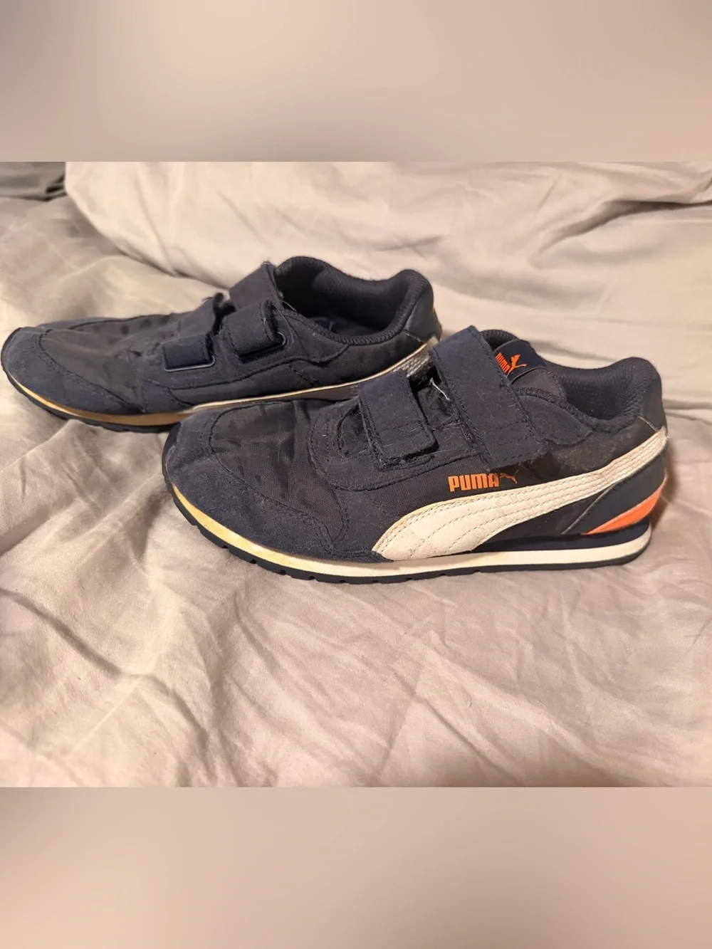 Puma Navy and Orange Youth Slip-On Sneaker
